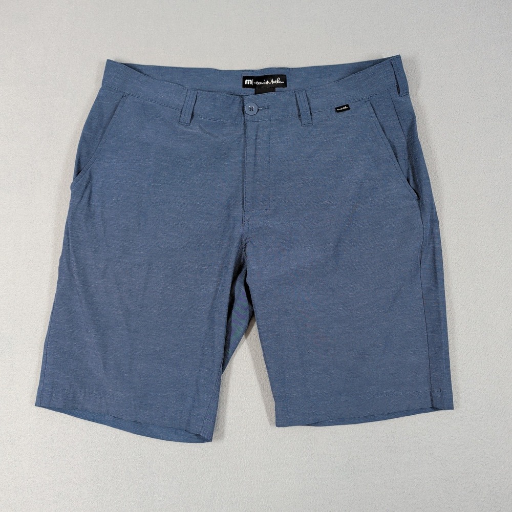 Travis Mathew Shorts Mens 34 Blue Beck Performance Golf Casual Summer Activewear